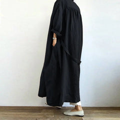 Manteaux vintage en coton et lin à manches longues et devant ouvert