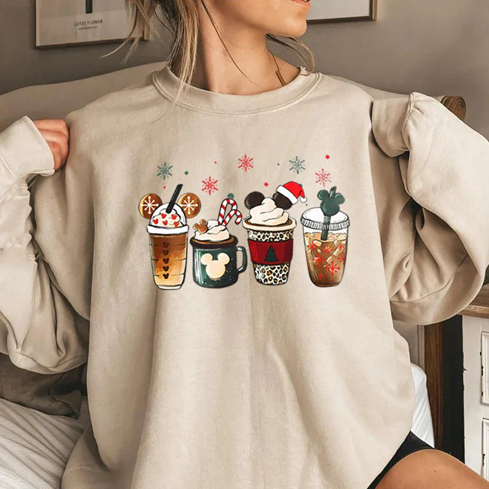 Charming Gingerbread Coffee Magic Kingdom Christmas Hoodie Khaki / S Hoodies-L