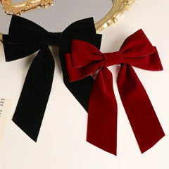 Black Red Velvet Long Ribbon Wedding Fashion Christmas Hair Accessory Accessories-L