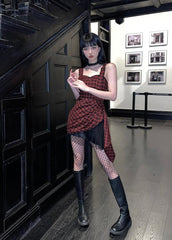 Robe mini à carreaux grunge