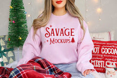 Individuality Savage Mockups Stylish Comfy Crew Neck Party Christmas Hoodie Pink / S Hoodies-L