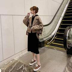 Manteaux vintage amples à manches longues pour femmes, créateur coréen, collection 2020