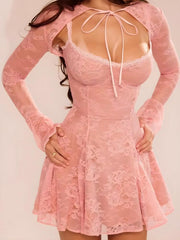 Robe mini boléro en dentelle