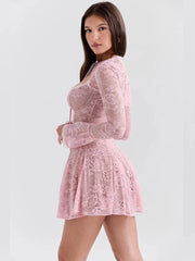 Robe mini boléro en dentelle