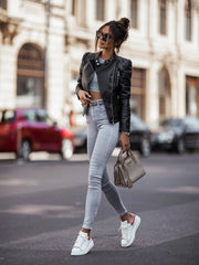 Manteaux en cuir coupe slim, tendance streetwear, automne-hiver