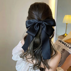 Korean Fabric Big Ribbon Back Head Headdress - Christmas Hair Accessory Accessories-L