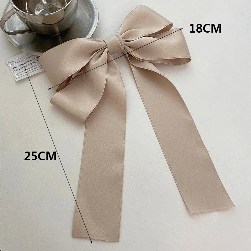 Korean Fabric Big Ribbon Back Head Headdress - Christmas Hair Accessory Accessories-L