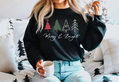 Modern Female All-Match Christmas Hoodie - Merry Bright Outdoors Black / S Hoodies-L