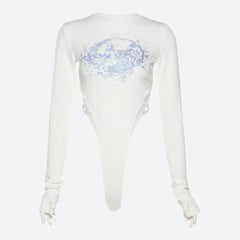 body imprimé à motif mythologique