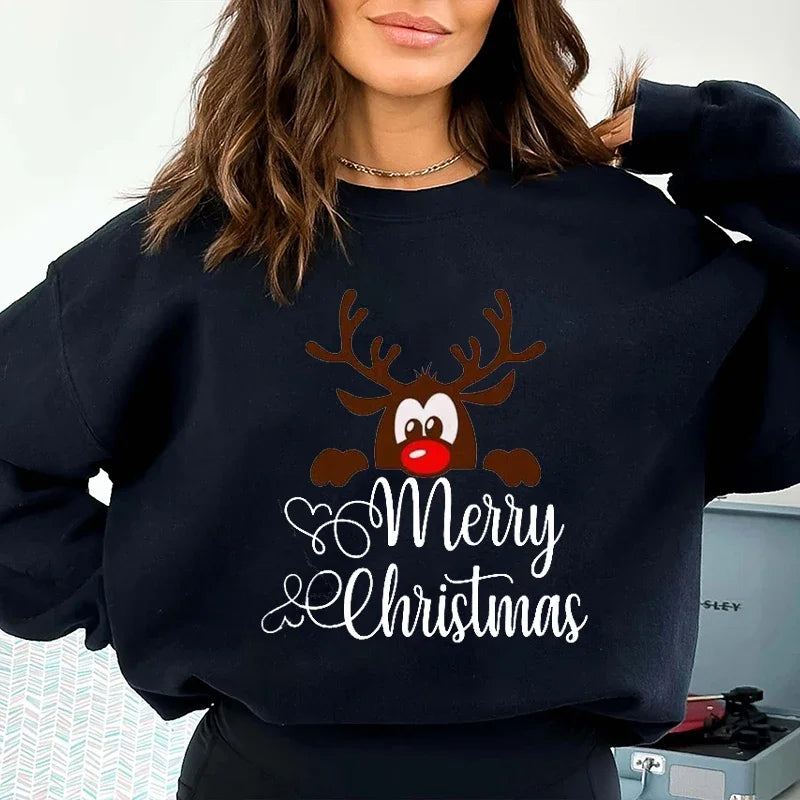 Graphic Santa Claus Reindeer Navidad Harajuku Y2K Unisex Christmas Hoodie Black 5 / M Hoodies-L