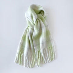 Plaid Mohair Blend Christmas Scarf