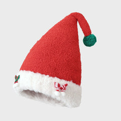 Bonnet de Noël tricoté avec nœud en velours