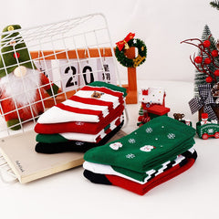 Chaussettes de Noël mi-mollet à rayures mignonnes