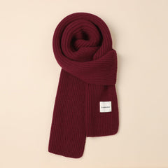 Écharpe de Noël en tricot uni à pompons