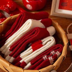 Chaussettes de Noël mi-mollet en laine épaisse et chaude, doublées polaire.