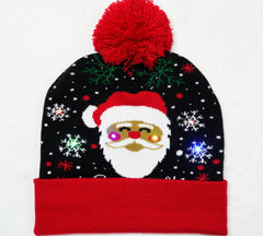 LED Snowflake Jacquard Christmas Hat