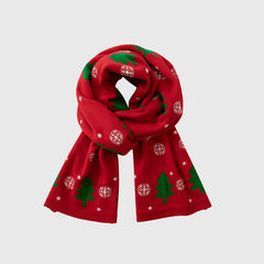 Écharpe de Noël en maille côtelée texturée