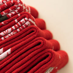 Lot de 5 paires de chaussettes de Noël rouges mi-mollet en cachemire épais et chaud