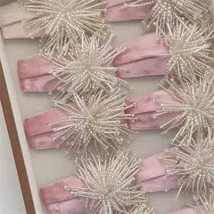 Accessoire pour cheveux à franges pailletées et perles, motif feu d'artifice