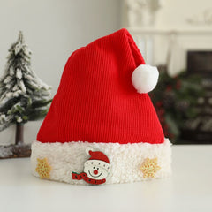 Red Cable Knit Christmas Hat