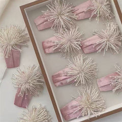 Accessoire pour cheveux à franges pailletées et perles, motif feu d'artifice