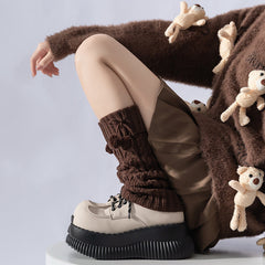 Guêtres de Noël rouges amples en tricot