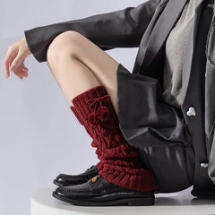 Guêtres de Noël rouges amples en tricot