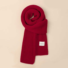 Écharpe de Noël en tricot uni à pompons