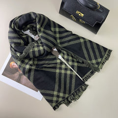 Écharpe de Noël classique à carreaux en laine mélangée