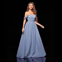 Off Shoulder Tube Top Evening Dress Annual Meeting Host Birthday Party Evening Dress for