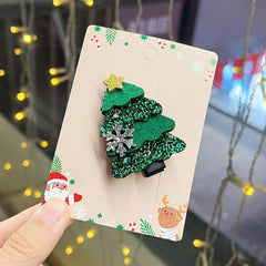 Accessoire pour cheveux pince à cheveux scintillante motif dessin animé de Noël