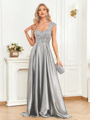 Cover Sleeve Dress Maxi Dress Black Satin Slim Fishtail Bridesmaid Cocktail Evening