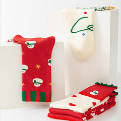 Lot de 5 paires de chaussettes de Noël montantes à motifs mignons pour couples.