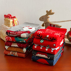 Chaussettes de Noël mi-mollet chaudes à motif de Noël mignon