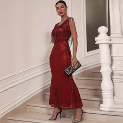 Sequined Tassel Dress Dress