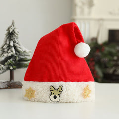 Red Cable Knit Christmas Hat