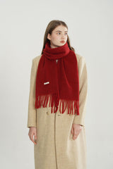 Écharpe de Noël en laine mélangée à franges tissées