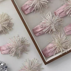 Accessoire pour cheveux à franges pailletées et perles, motif feu d'artifice