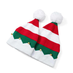 Bonnet de Noël tricoté à grelots