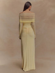 Off Shoulder Cut Out Maxi Dress