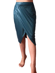 Jupe vintage slim taille haute en similicuir PU