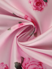 Robe longue en satin rose poudré