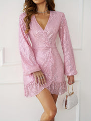 Robe à paillettes roses