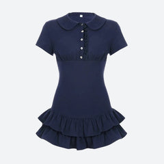 Ruffled Polo Mini Dress