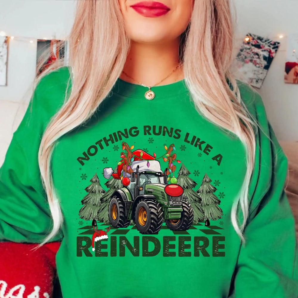 Hot Sale Nothing Runs Like Reindeer Farm Fallow Girl Christmas Hoodie Hoodies-L