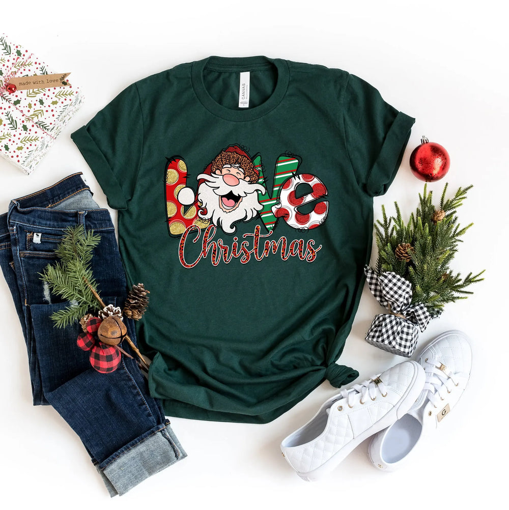 Fashion Love Santa Nostalgic Retro Farm Girl Casual Christmas Hoodie Hoodies-L