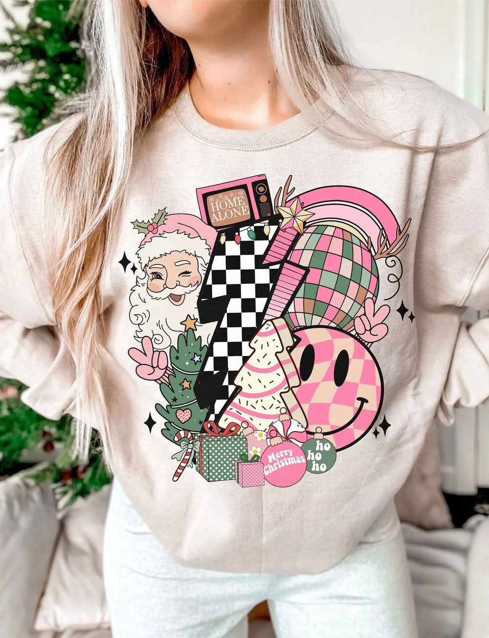 Fashion Retro Comfort Cotton Pop Sublimation Christmas Hoodie Hoodies-L