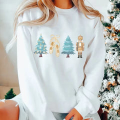 Nutcracker Ballet Sugar Plum Fairy Funny Crewneck Family Party Christmas Hoodie Hoodies-L