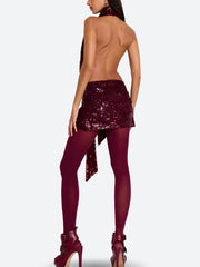 Robe mini dos nu à sequins