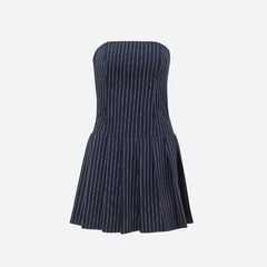 Striped Strapless Mini Dress